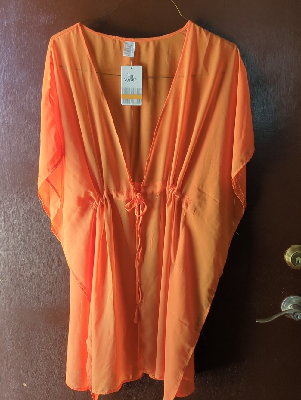 Women's Orange Swim Cover-Up Caftan